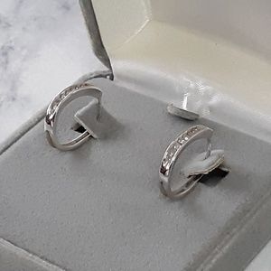Sterling Silver Diamond Earrings